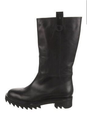 Tamara Mellon Black Mid-Calf Leather Boots